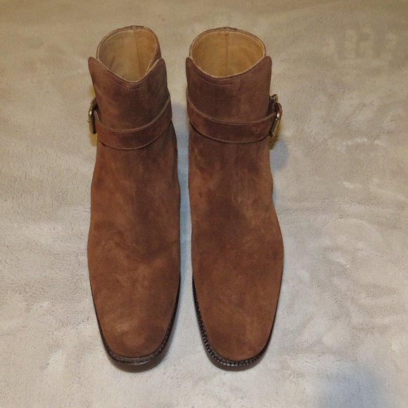 Ralph Lauren Purple Label Macon II Brown Snuff Suede Jodhpur Boot 7D NWB $1250 - Picture 1 of 14